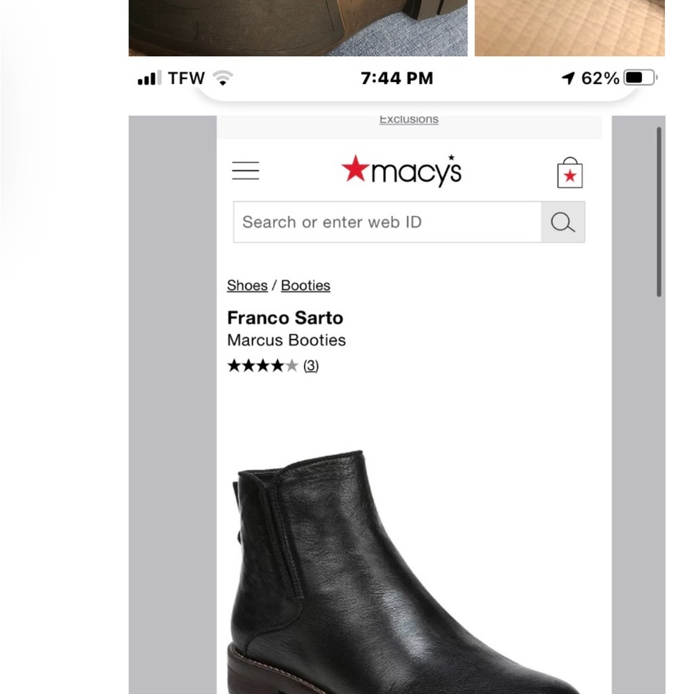 franco sarto diana leather ankle boot